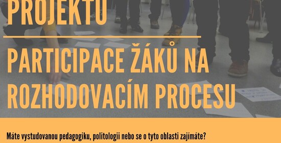 Nabídka pracovní pozice: koordinátor/ka vzdělávacího projektu zaměřeného na participaci žáků